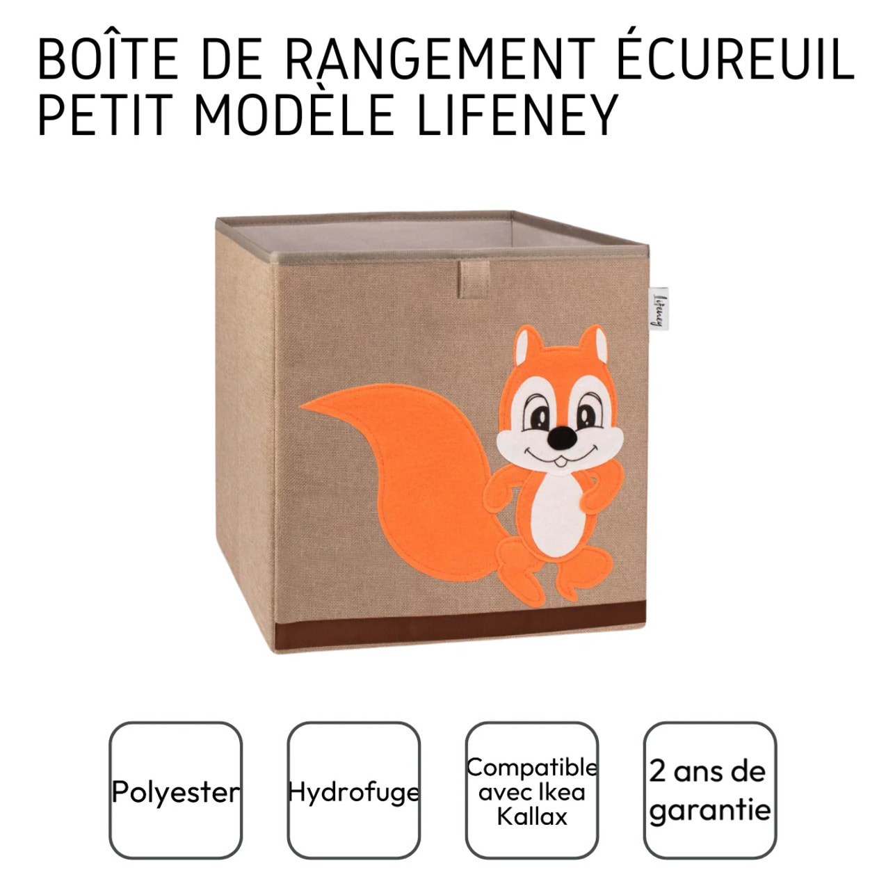 Boîte de rangement en tissu pour enfant "écureuil", compatible Ikea Kallax Lifeney