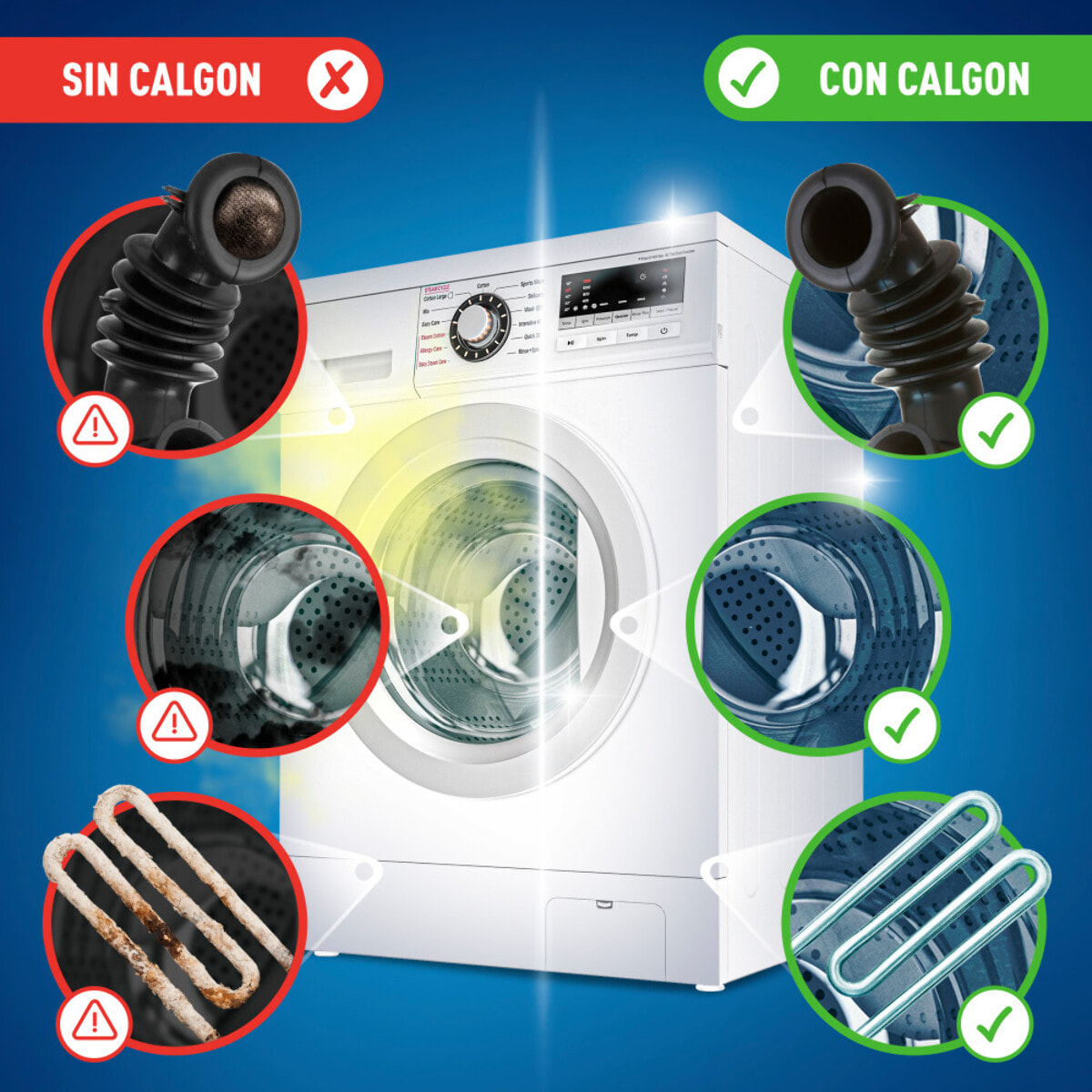 Calgon Power Gel - Antical para la Lavadora, Elimina Olores y Suciedad, en Formato Gel, 4,5L (90 dosis, 2x25 L)