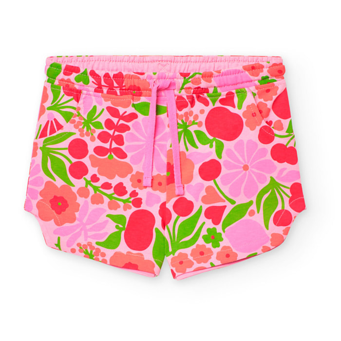 Bermuda tricot fleurs  -BCI