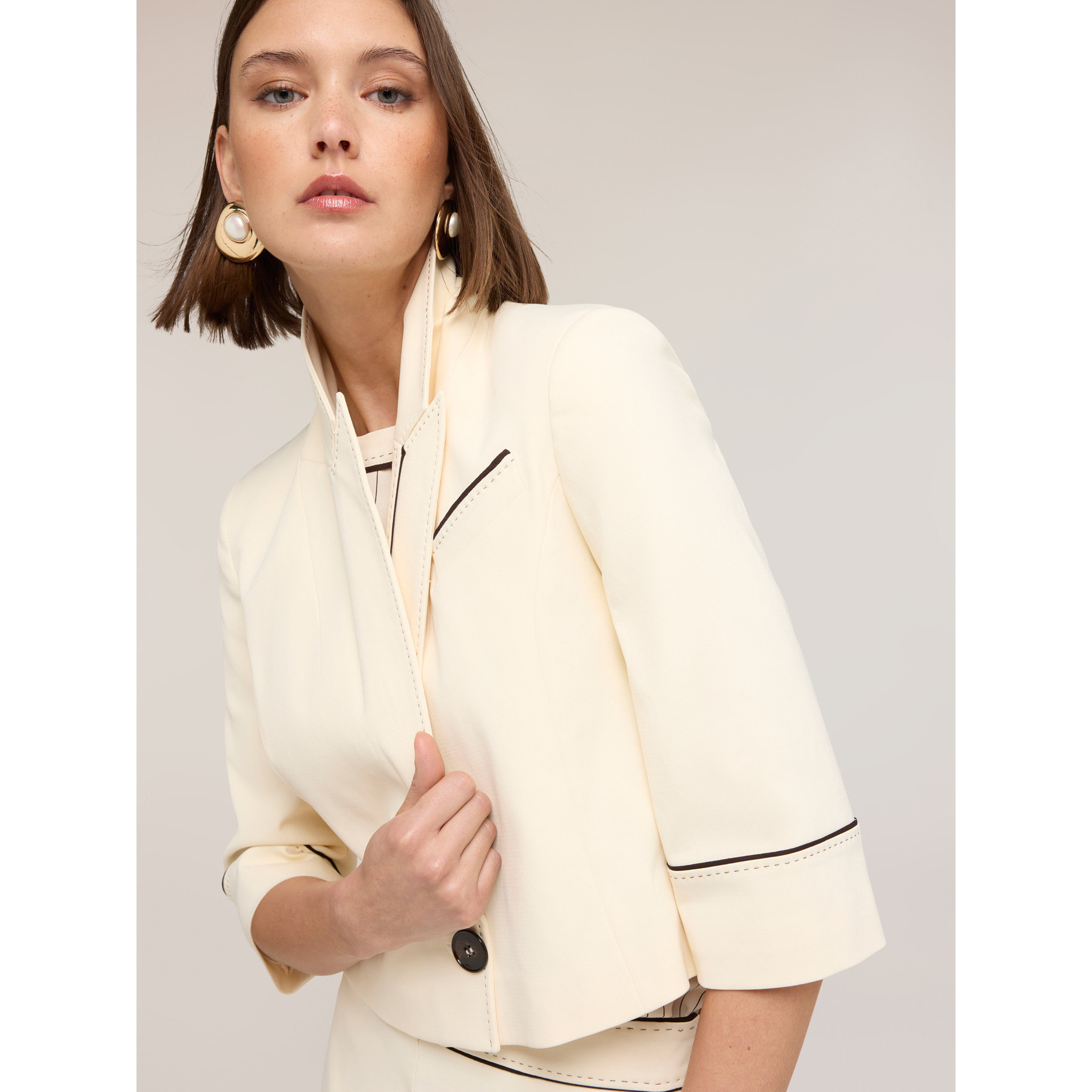 Motivi - Chaqueta spencer The Tailoring Lab - Blanco