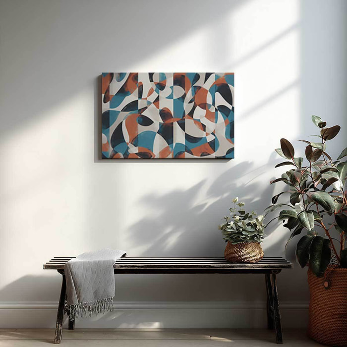 Tableau abstrait formes colorées panoramique Toile imprimée