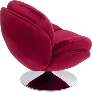 Fauteuil pivotant Cosy velours rouge Kare Design