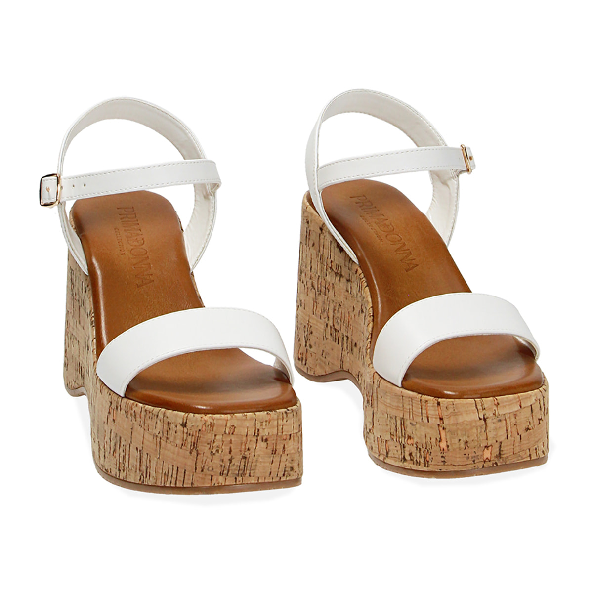 Sandalias con cuña blancas