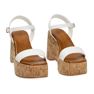 Sandalias con cuña blancas