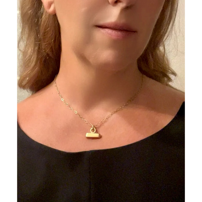 Collar Barra Petit cadena dorado chapado latón