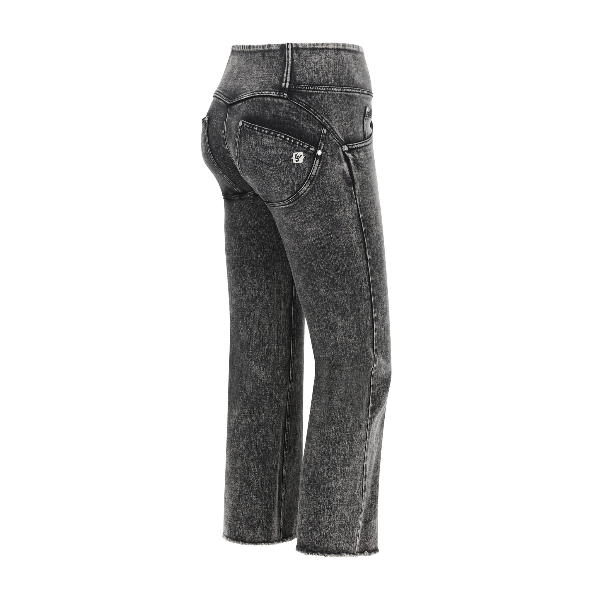 Jeans push up WR.UP® 7/8 flare denim navetta lavaggio grigio