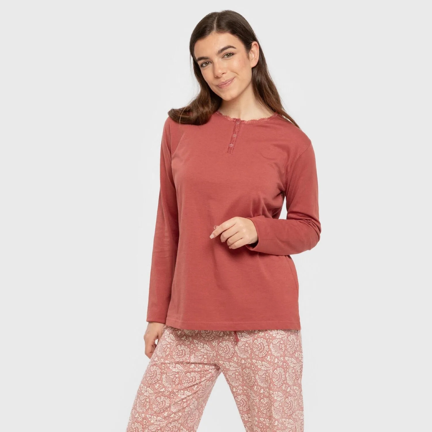 Pigiama lungo da donna rastberry