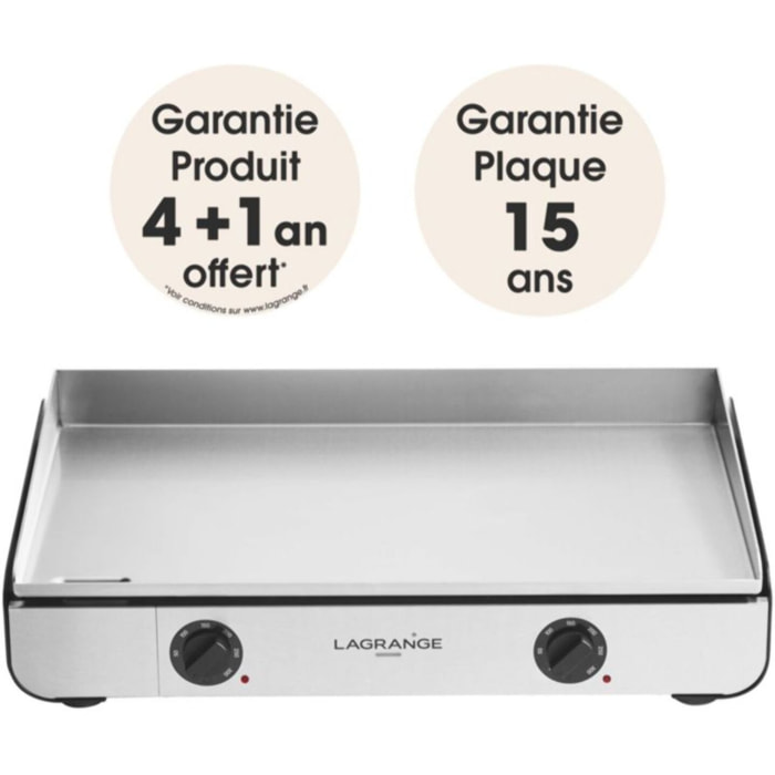 Plancha électrique LAGRANGE Pro 65L noir 2 brûleurs à poser, 65x40 cm + kit d'accessoires