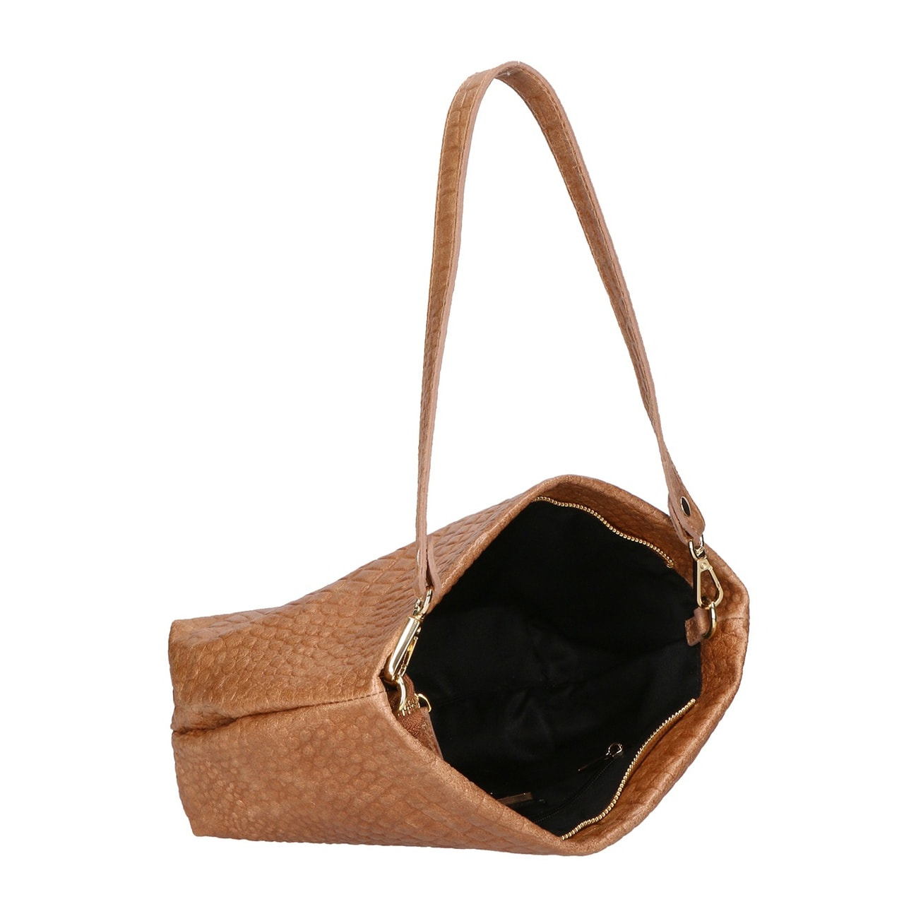 Borsa a spalla da donna - Modello Lorelei - Vera pelle croco - 33.0 x 19.0 x 10.0 cm