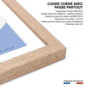 Poster ski courchevel Affiche sous cadre bois