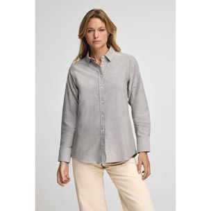 Camisa gris de corte relajado con logo Polo Club