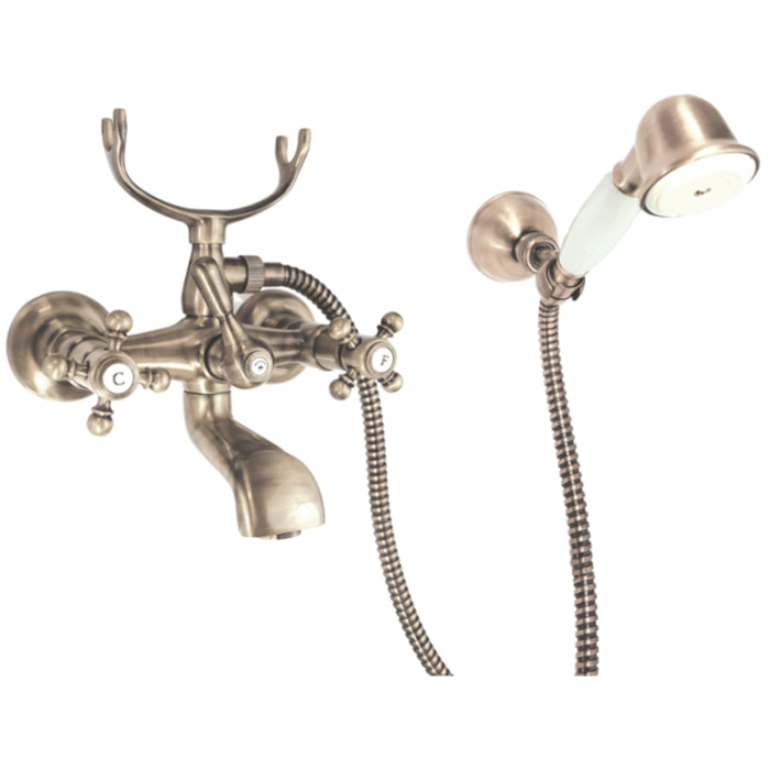 Mélangeur BAIN douche flexible + douchette + support  PAINI Tiffany Gris Acier