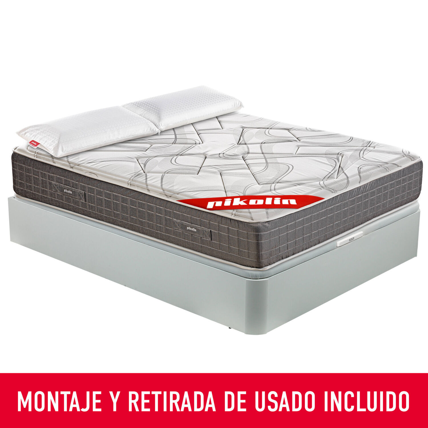 Colchón Muelles Ensacados + Canapé Abatible + Almohada Visco | ENVIO, MONTAJE Y RETIRADA INCLUIDO | Saturn