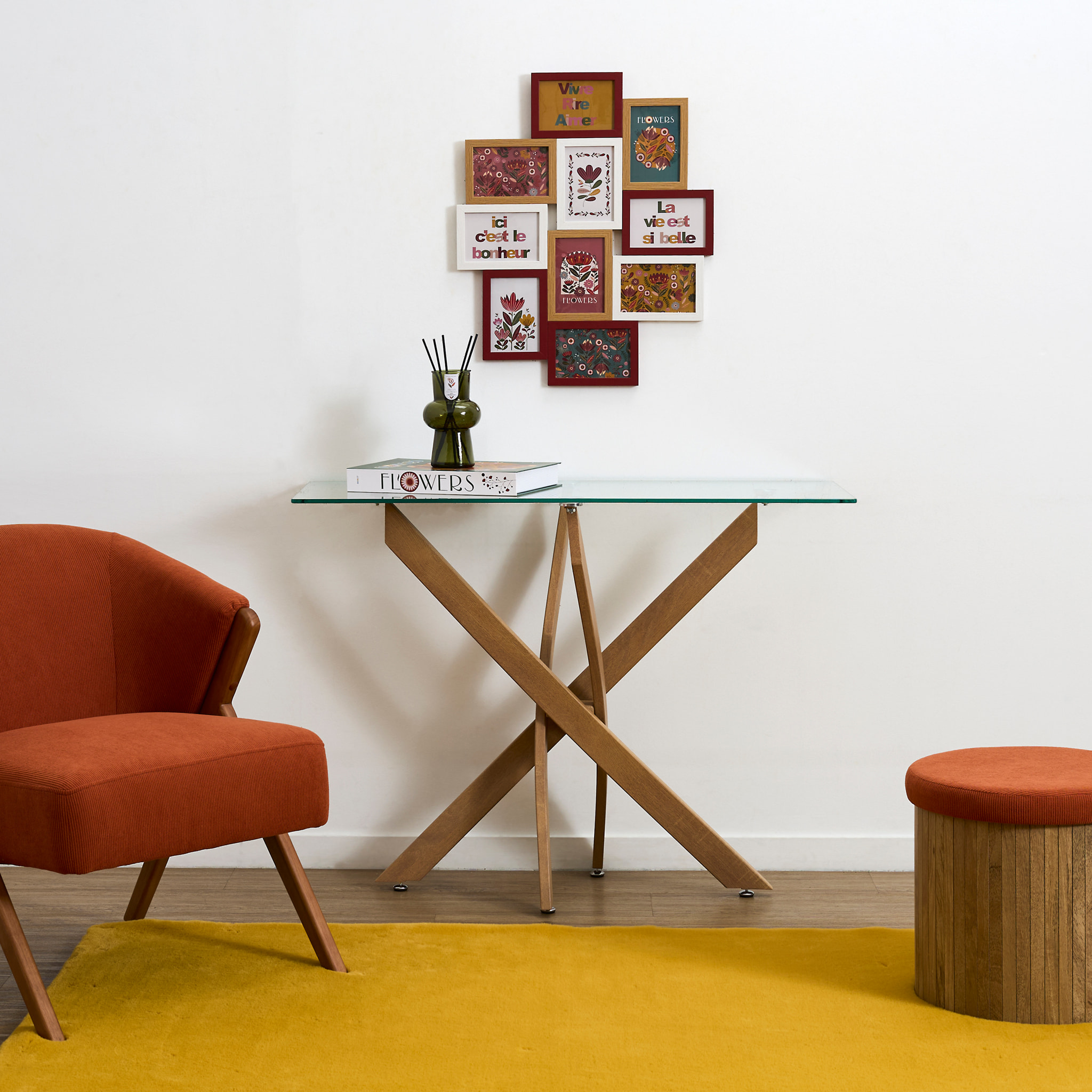 Console - HOME DECO FACTORY - Heritage - En Verre - Marron