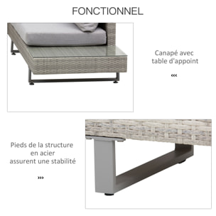Salon de jardin d'angle 5 places – Design contemporain – Table incluse