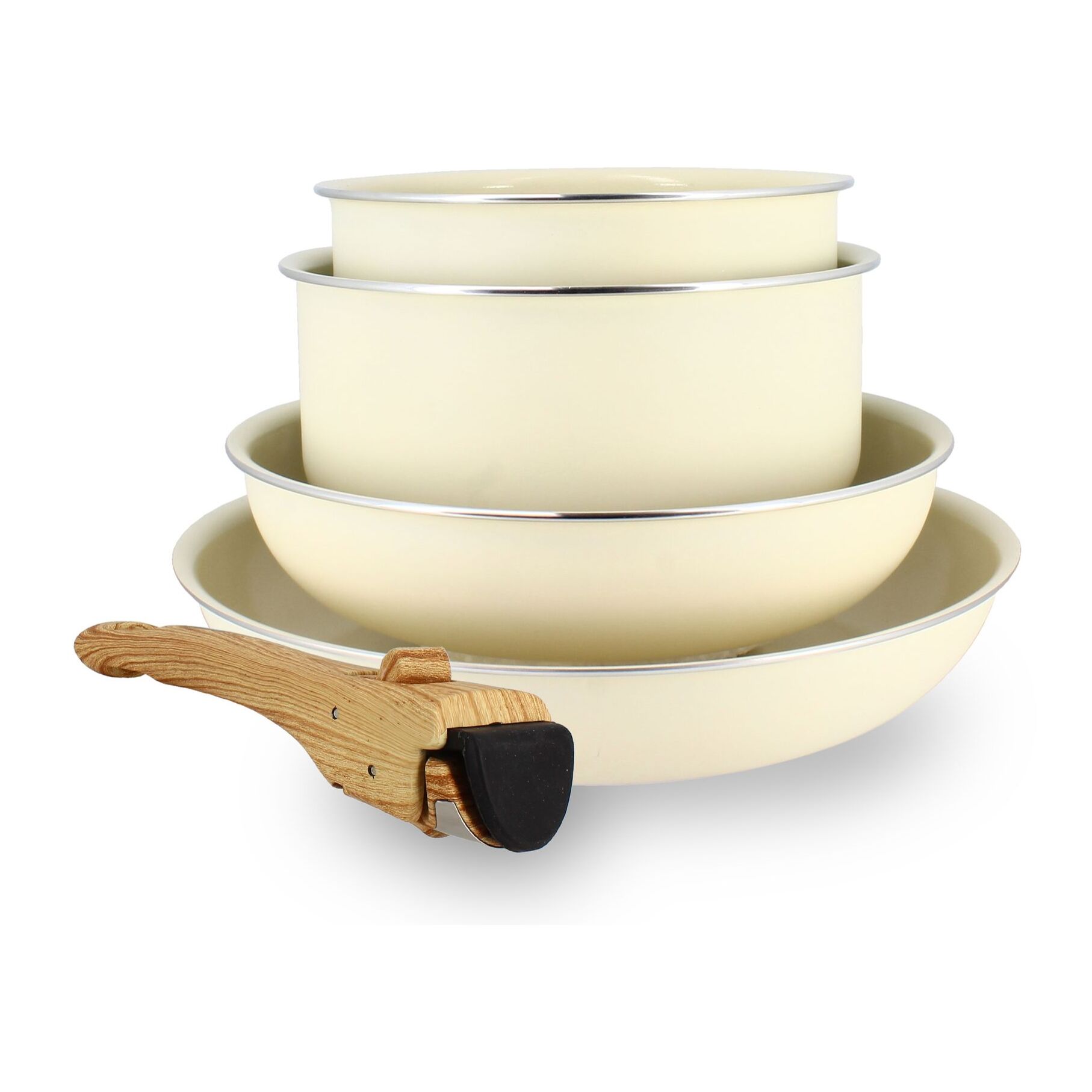 Set de 5 pièces en aluminium recyclé crème - tous feux