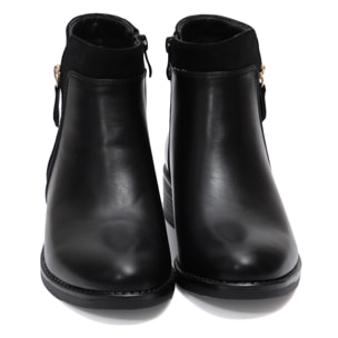 Stivaletti in simil pelle con lampo dorata