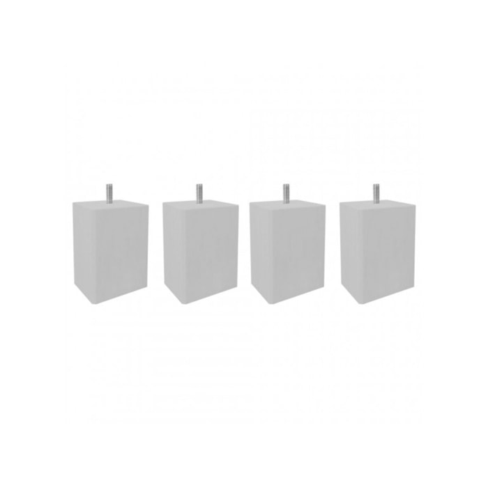 Pieds de lit 10 cm carrés en bois - 4 coloris - lot de 4 - EDDY