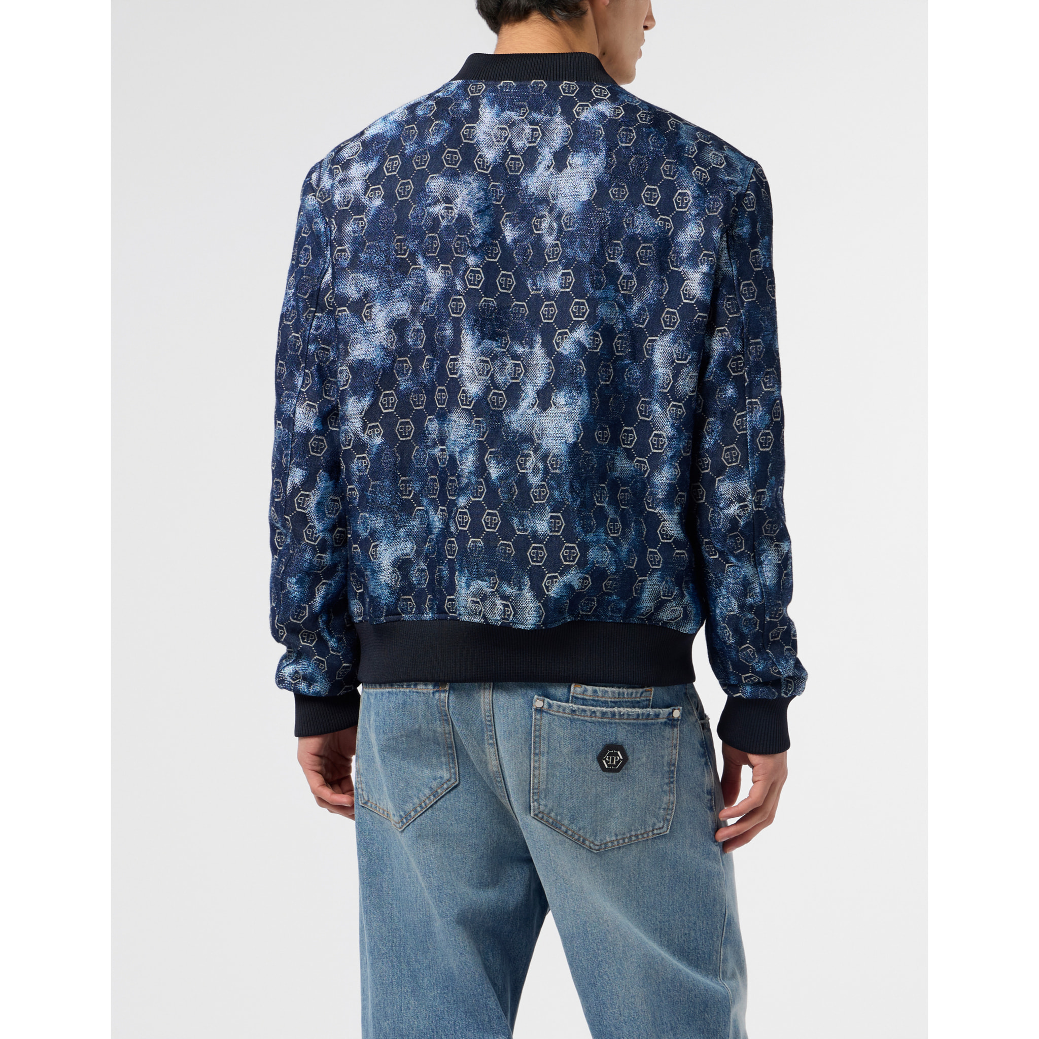 PHILIPP PLEIN Jacquard Denim Bomber Monogram