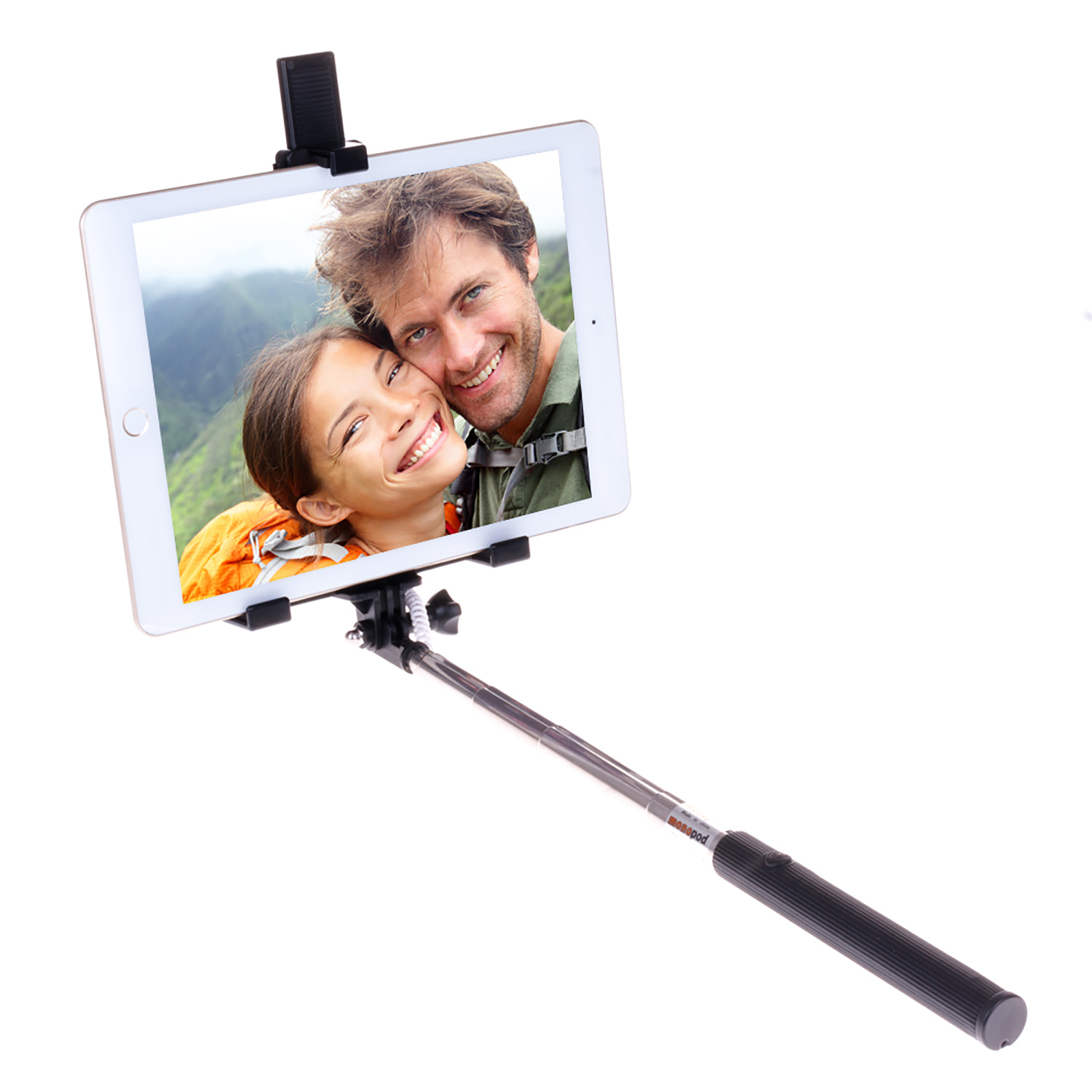 DAM Asta selfie con cavo per tablet 2x1x24 Cm. Colore nero