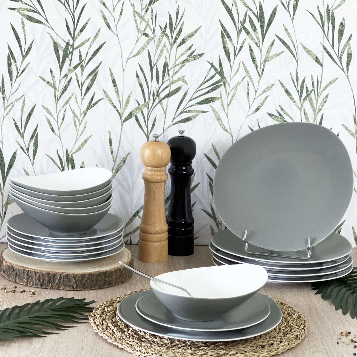 Sven Gris - 6 assiettes creuses