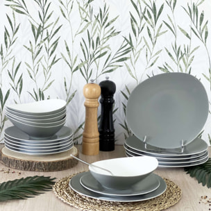 Sven Gris - 6 assiettes creuses