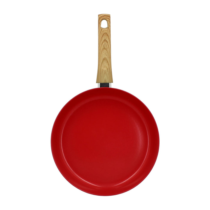 Poêle 28cm avec revêtement céramique rouge - tous feux COLORAMA