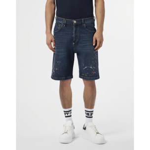 PHILIPP PLEIN Denim Shorts Paint