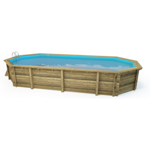 Piscine bois " Sevilla 130 " - 8.57 x 4.57 x 1.31 m - Bâche à bulles  180 µ - Bâche hiver  280 g/m²