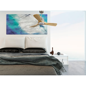 Ventilateur de plafond Réversible  Thermostat Dimmable Wifi Moteur à courant continu Toits en pente Télécommande Lumière à trois tons Hypersilence Mémoire