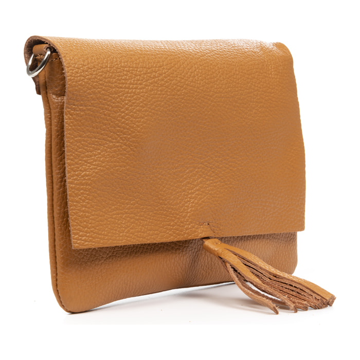 Andorno borsa a tracolla donna. Pelle autentica finitura Dollaro