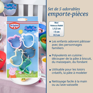 Ensemble de 5 emporte-pièces pour enfants Dr. Oetker Peppa Pig