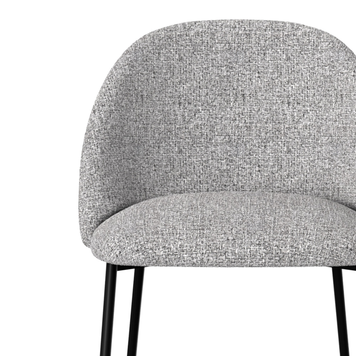 Lot de 2 chaises pour îlot central 66 cm en tissu chiné gris clair - Karl