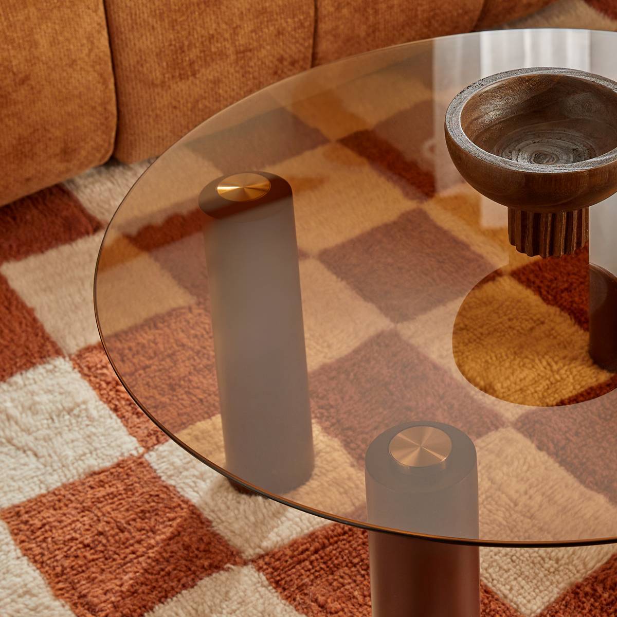 Table basse Ambra ronde D.80cm ambre