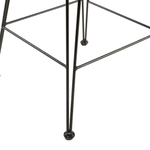 Lot de 2 chaises de bar mi-hauteur 63 cm en résine tressée noire - Jigani