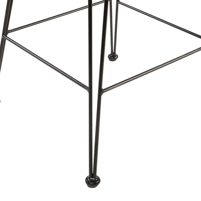 Lot de 2 chaises de bar mi-hauteur 63 cm en résine tressée noire - Jigani