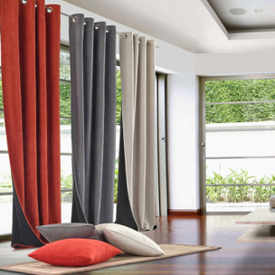 Rideau anti-froid doublé polaire - Gris anthracite