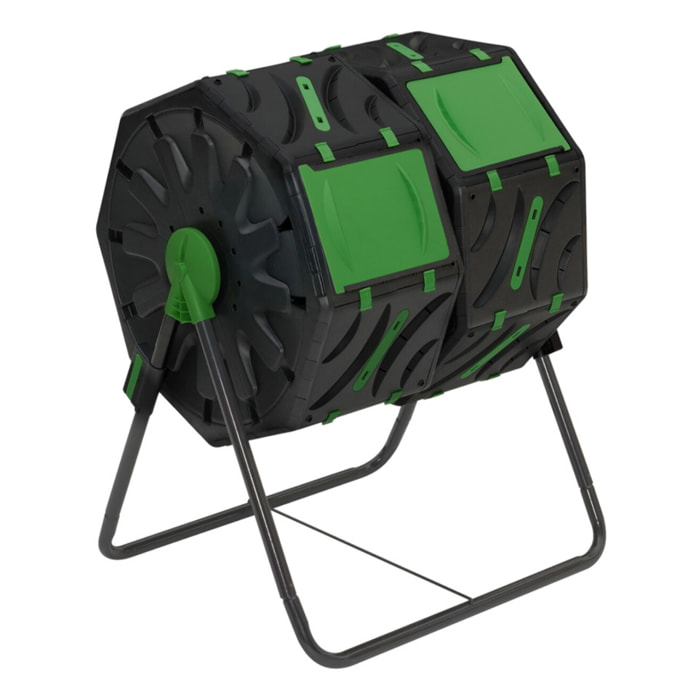 Bac de compostage rotatif double compartiments 140L