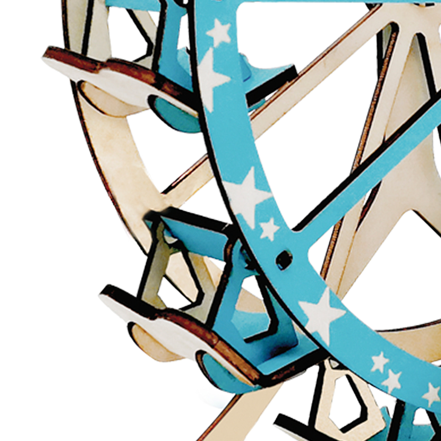 Puzzle 3D in legno. Ruota Panoramica Blu. 62 pezzi.