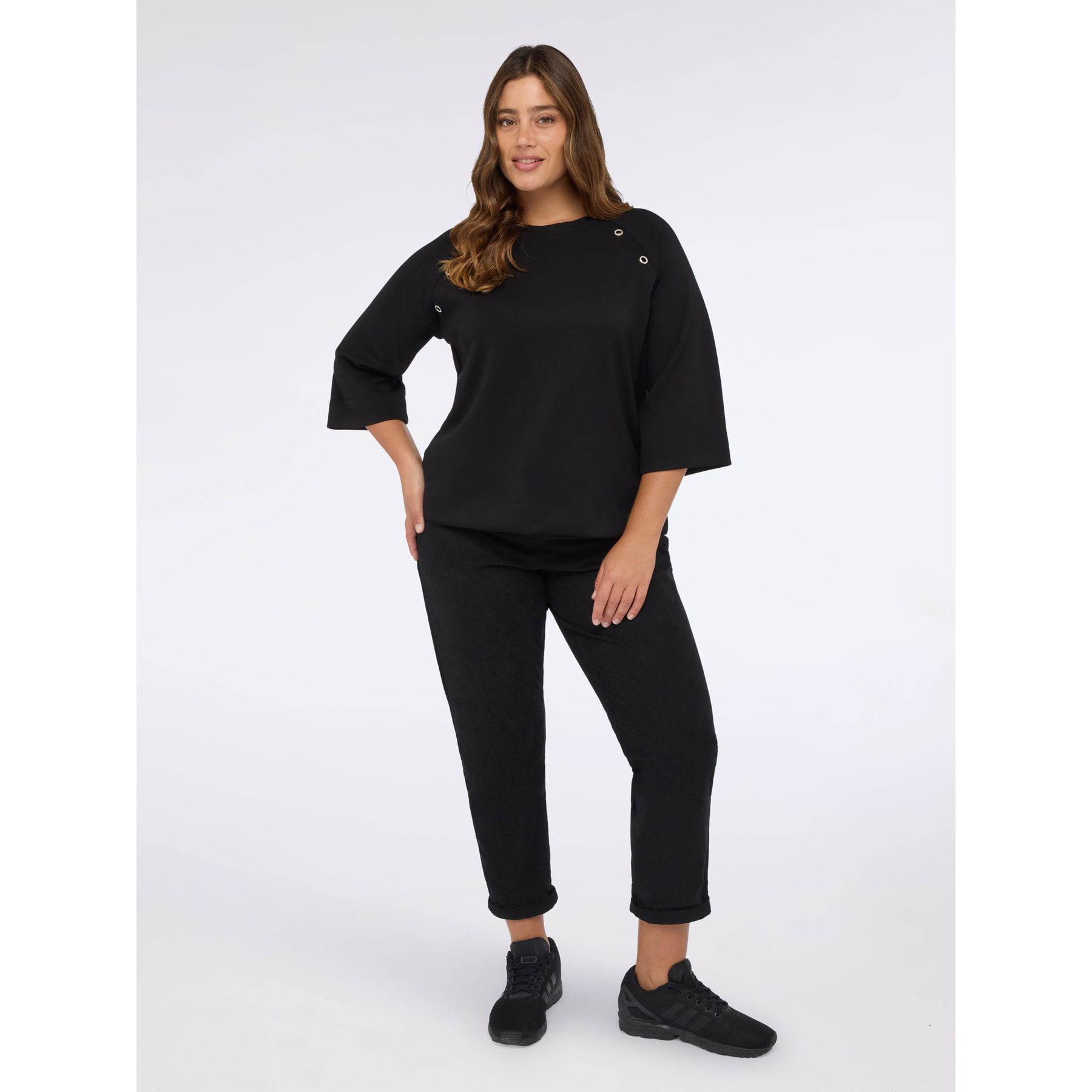 Fiorella Rubino - Pantalones Barrel de pana - Negro