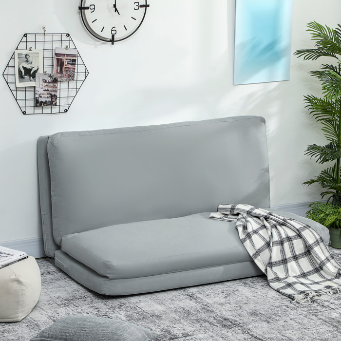 Fauteuil paresseux chauffeuse 4 parties dim. 137,5 x 85,5 x 74 cm tissu toucher lin gris clair