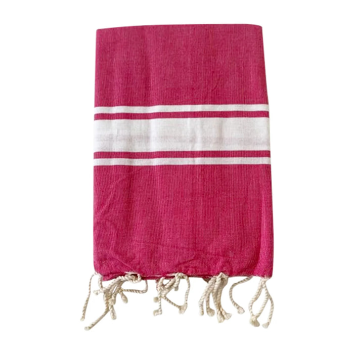 Fouta plate traditionnelle Rose 100x200 190g/m² - Kozo Fuchsia
