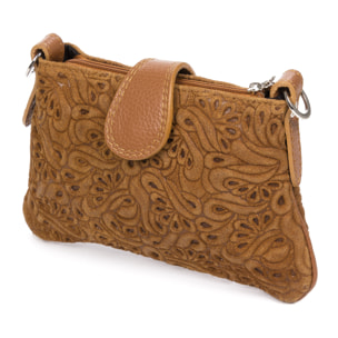 Allerona Borsa a mano Donna. Pelle autentica Camoscio Inciso Fantasia.