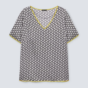 Fiorella Rubino - Blusa con estampado geométrico - Negro