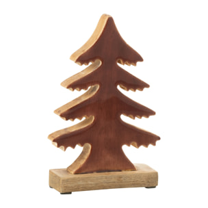 J-Line décoration Pin Sur Base Bois - bois - naturel/marron - small