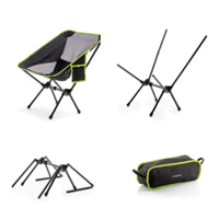 Sedia da campeggio pieghevole Folstul - nera e verde - 58 x 64 x 52,5 cm
