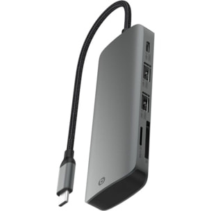 Hub USB C ESSENTIELB 7 en 1 2 USB-A + 3 USB-C + 2 ports SD