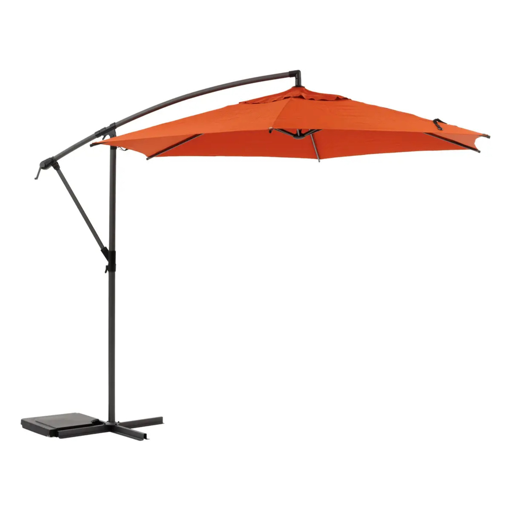 Parasol déporté rond "Manoa" Ambre 3m en aluminium acier et polyester