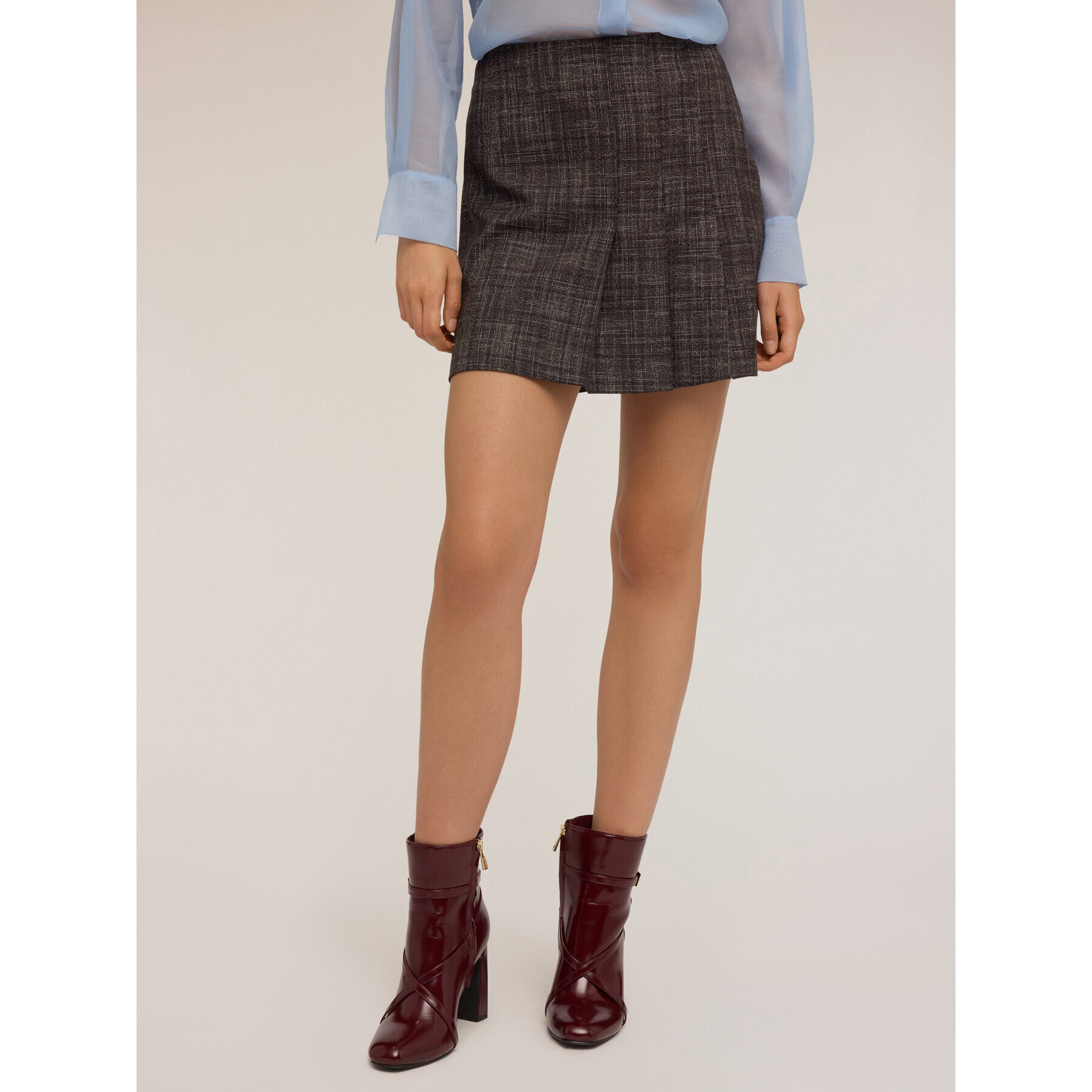 Motivi - Minigonna a pieghe effetto portafoglio - Marrone