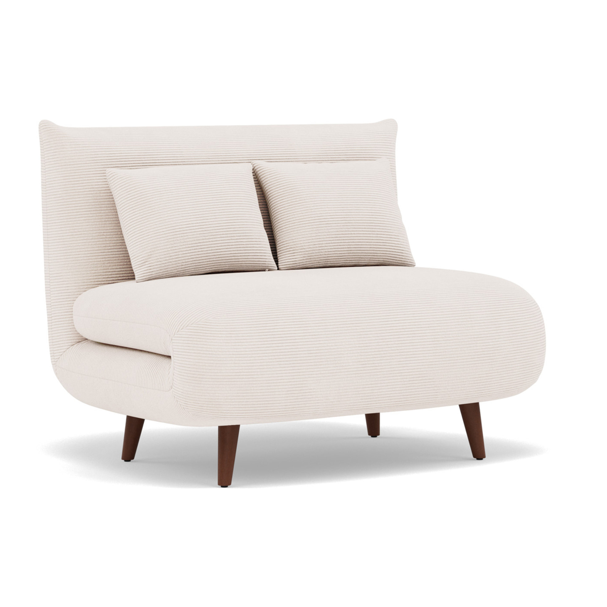 Lumi - Banquette convertible clic-clac 1 place en velours côtelé - Beige